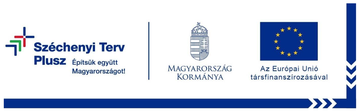 Széchenyi Terv Plusz – Az Európai Unió társfinanszírozásával – pályázati projekt oldala